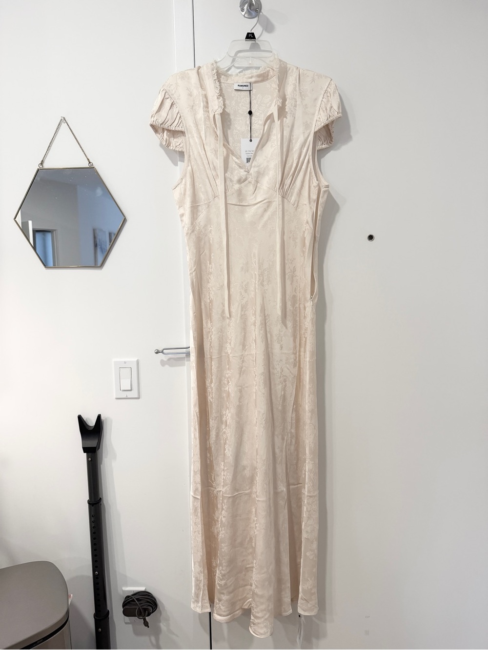New Rumored Ivory Jacquard Portofino Maxi Dress Large - Picture 7 of 8